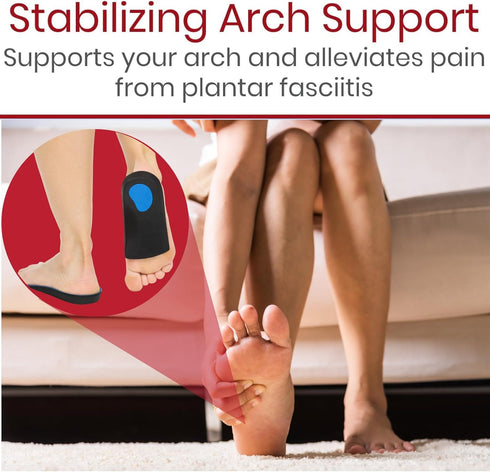 Envelop 3/4 Arch Support Inserts for Men and Women - Orthotic Shoe Insoles for Plantar Fasciitis, Flat Feet, Over-Pronation, Tendonitis, Foot Pain...