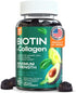 Biotin 10000mcg - Biotin Gummies for Hair Growth, Healthy Skin and Nails, Max Strength - Non-GMO and Gluten Free Biotin Vitamins - Biotin and Coll...