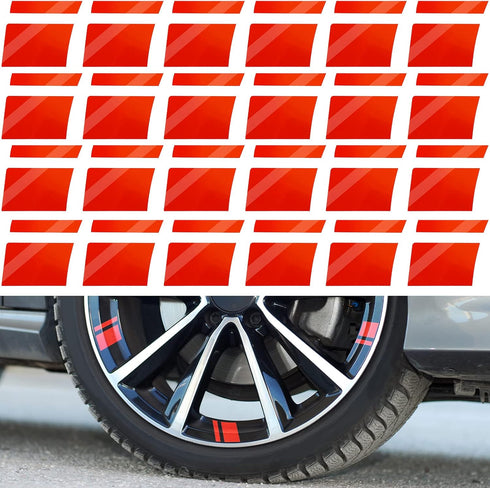 24 Pcs Wheel Rims Decal Stripes Reflective Car Stickers Wheel Hub Stickers Automotive Decals for 18-21 Inch Wheels Tire Rim Safety Automotive Exte...