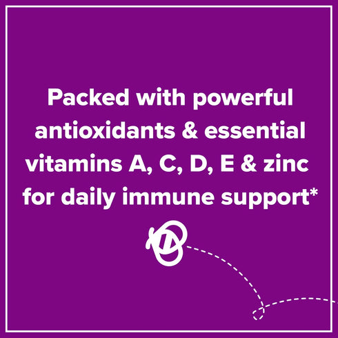 Zarbee's Elderberry Gummy Daily Immune Support Supplement with Vitamins A, C, D, E & Zinc, Black Elderberry Fruit Extract, Natural Berry Flavor, 6...