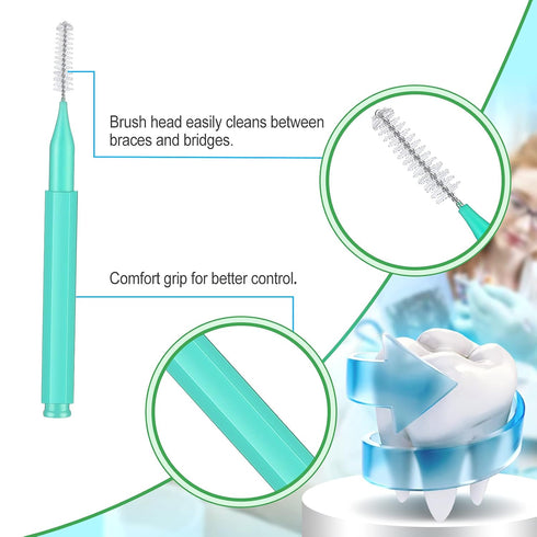 150 Pieces Interdental Brush Teeth Floss Tooth Cleaning Tool Toothpick Cleaner Dental Tooth Flossing Head Teeth Soft Dental Pick Refill Dental Flo...