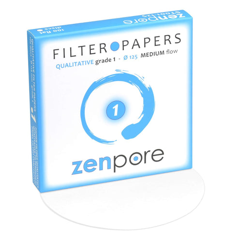 12.5 cm Lab Filter Paper, Standard Qualitative Grade 1 - ZENPORE Medium Flow 125 mm...