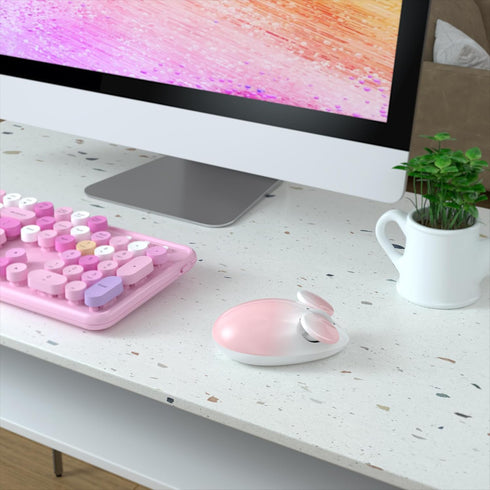 2.4GHz Wireless Mouse, Bluetooth Mouse Dual Channel, 1600DPI USB Mouse, Cute Big Ears Mouse Shape, Detachable Buttons for PC, Tablet, Laptop, Wind...