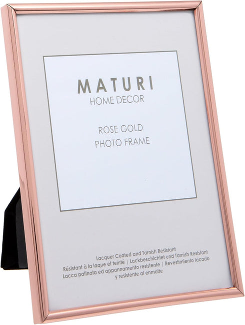 Maturi Rose Gold Colored Thin Edge Photo Frame - 6 x 8-Inch (15 x 20cm)...