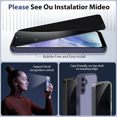 3 Pack Compatible With Samsung Galaxy A25 Screen Protector Privacy Samsung A25 Screen Protector Anti-Spy,Sensitive Touch,Anti-Scratch,Shock Resist...
