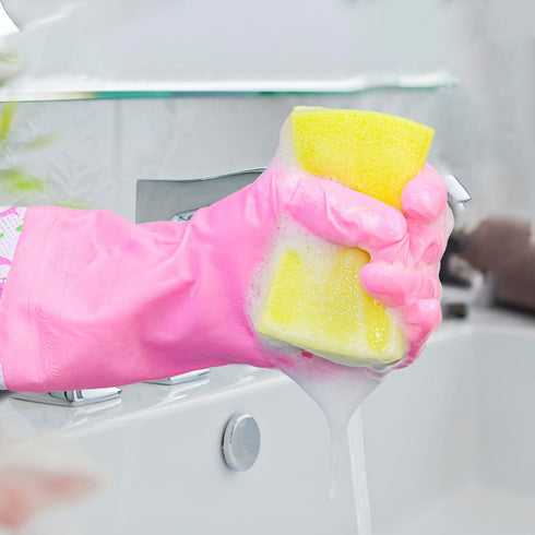 Sponges, Eco Non-Scratch Sponges Scrub Pads, Sponges for Cleaning Kitchen and Dish Cleaning,12 Scrubbing Sponges+ Draining Rack...