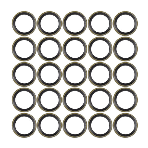 X AUTOHAUX 25pcs M14 Bronze Tone Car Engine Oil Drain Crush Flat Bonded Washer Gaskets...