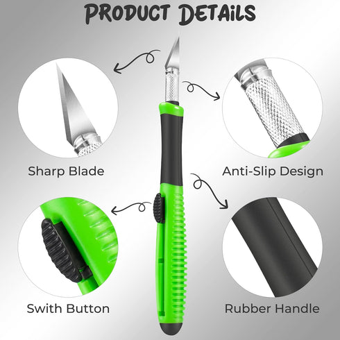 Exacto Knife, 1 Pack Craft Knife with Extra 10 Pcs High Carbon Steel Blades, Sharp Hobby Knives for Crafting, Precision, Exacting for Home and Stu...