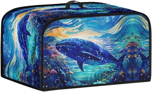 Dolphin Galaxy Slow Cooker Cover Portable Dust Covers with Side Pocket for Cook Accessories Small Kitchen Appliance Protector...