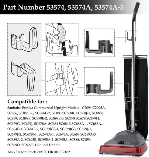 2-Pack 53574A-5 Cord Hook for Sanitaire&Eureka Upright Vacuum Cleaner SC678 SC679 SC684 SC689 SC886 SC899 OR100 OR101 OR102 Replaces Parts 53574-1...