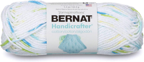 Bernat Handicrafter Cotton Ombre Yarn, 1.5 oz, Gauge 4 Medium, 100% Cotton, Summer Print...