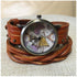 Women Watches Soft Leather Wrap Arond Watch Traval Word Map Watch Men Watch Brown/Black (15.95" Length)...