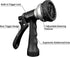 AUTOMAN-Garden-Hose-Nozzle, ABS Water Spray Nozzle, 7 Adjustable Watering Patterns, Slip Resistant for Watering Plants, Lawn& Garden, Washing Cars...