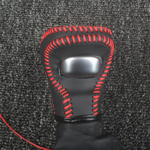 Leather Gear Shift Knob Cover for Dodge 2015-2023 Charger Challenger,2016-2023 Durango (Red line)...