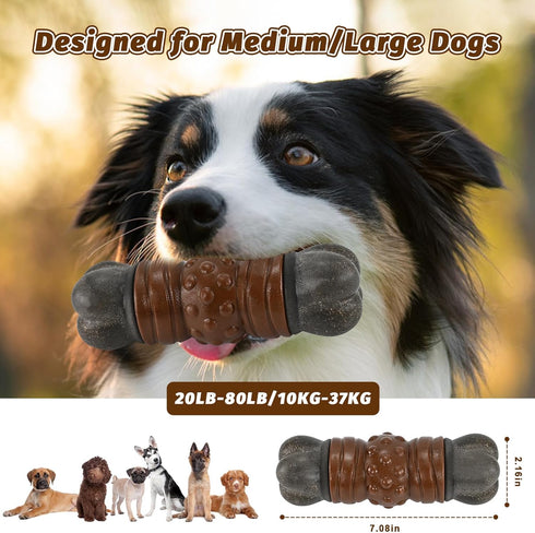 Large Dog Toys for Aggressive Chewers, Tough Dog Toys for Aggressive Chewers, Indestructible Dog Toy, Dog Bones Long Lasting for Medium/Large Dogs...
