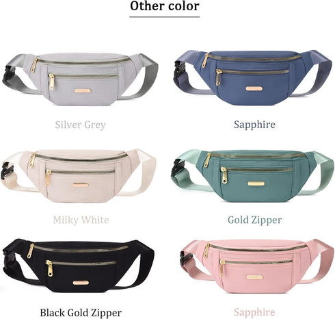 DAITET Crossbody Fanny Pack for Men&Women,Large Waist Bag & Hip Bum Bag with Adjustable Strap for Outdoors Workout Traveling Casual Running Hiking...
