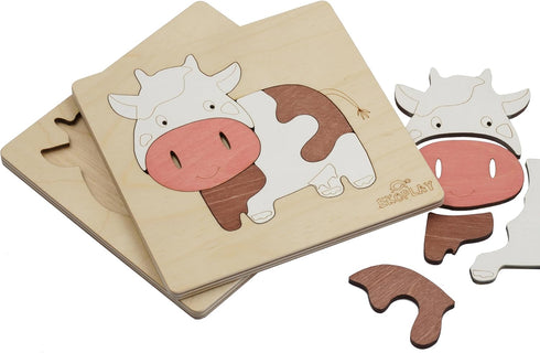 Happy Cow Wooden Puzzle for Kids | 5 Piece Jigsaw Puzzle for Preschool Kids | Learning Educational Toys Gifts for Boys Girls Ages 3+ Years....