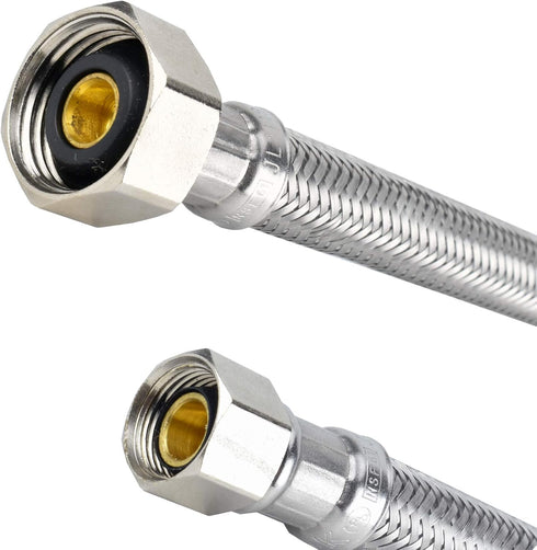 Plumb Pak PP23802 Faucet Supply Tube, 3/8 X 1/2 In, Compression X Fip, 16 In L, Stainless Steel, 16 Inches...