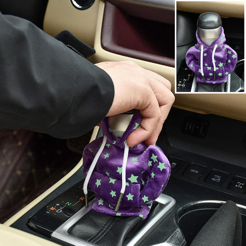 Shift Knob Cover Upgrade Star Gear Stick Hoodie Automotive Interior Knob Cover Sweater Shifter Hoodie Car Shifter Cover, Universal Shift Knob Hood...