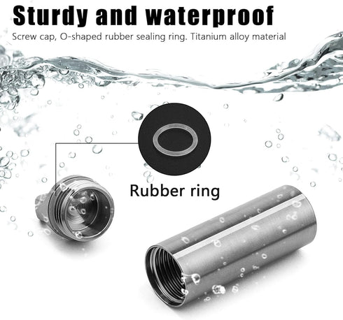 TISUR Portable Pill Cases, Metal Titanium Pill Holder Pocket Pill Box Keychain Waterproof Pill Bottle Medicine Organizer Case Container for Travel...