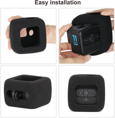 HSU Windslayer Cover and Lens Screen Protector for GoPro Hero 11 Black Mini, Windslayer Cover (2 Pack) + Screen Protector (3 Pack) + Lens Cap, Vid...