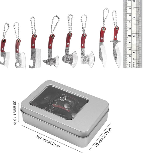 Damascus Mini Knife Set Tiny Knife Set with Sheath Mini Knives for Package Opener Box Cutter - Set of 8...