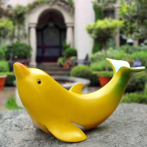 Lhocm Cute Banana Dolphin Home Decor Garden Statues, Funny Dolphin Ornaments Handmade Garden Gnomes for Garden, Home, Living Room, Office, Pool De...