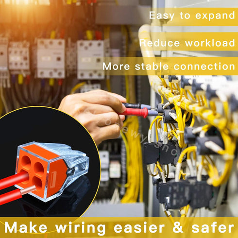 Push in Wire Connectors Quick Connect Electrical 2-Port 50 Pcs + 4-Port 50 Pcs Pushin Small Wire Nuts Twister Assortment Wiring Connecters lkelyon...