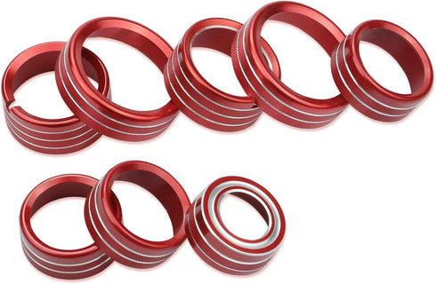 Radio Fan Climate Auto Menu Knob Control Button Trim Center Console Knob Cover Decor Fit for 2014-2018 Chevy Silverado & GMC Sierra Accessories 8p...