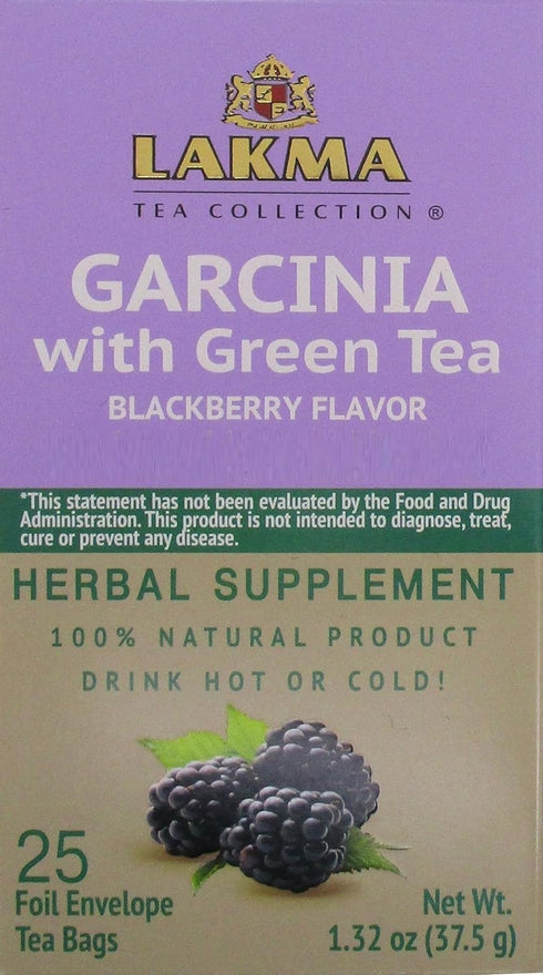 Lakma Garcinia Cambogia Green Tea with Blackberry - 25 Tea Bags...