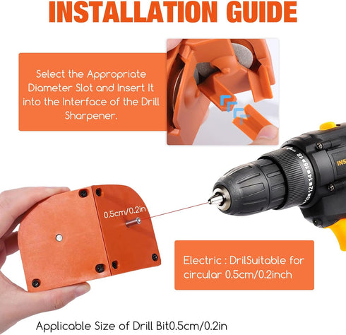 Drill Bit Sharpener, Drill Bit Sharpener for All Bits(5/64''- 5/8''), Multipurpose Drill Bits Grinding Sharpener, Portable Drill Grinder Grinding ...