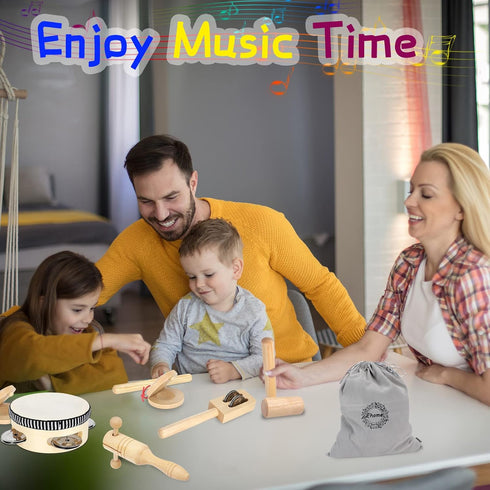 Ehome Toddlers Musical Instruments, Wooden Percussion Kids Baby Musical Instruments, Montessori Musical Toys Set for Kids Childrens Preschool Educ...