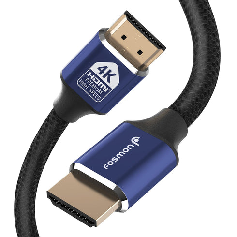 Fosmon HDMI 2.0 Cable 4K@60Hz 10ft, Premium Certified in-Wall CL3 Rated, 18Gbps Super High Speed, HDR, HDCP 2.2/1.4, 3D, ARC, 30AWG Cotton Braided...