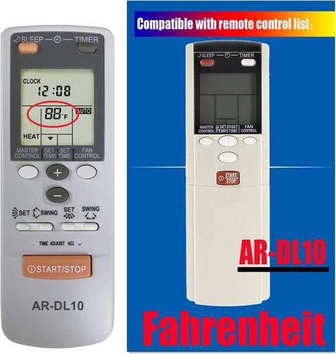 RCECAOSHAN Replacement for Fujitsu Air Conditioner Remote Control for Model AR-DL10 AR-DL12 ASU18C1 ASU18R1 ASU24C1 ASU24R1 ASU30C1 ASU18T ABU22 A...