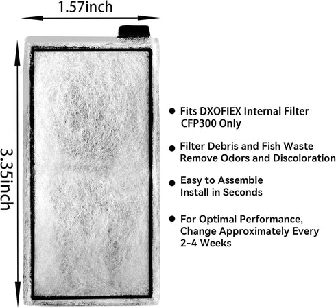 8PCS Replacement Cartridge for Aquarium Internal Filter, Aquarium Filter Cartridge for Submersible Aquarium Filter CFP300...