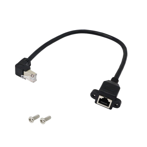 SinLoon RJ45 Ethernet Adapter Cable 90 Degree Downward Male to Famale Ethernet Switch Adapter Cable for CAT 5/CAT 6 LAN Ethernet Socket Connector ...