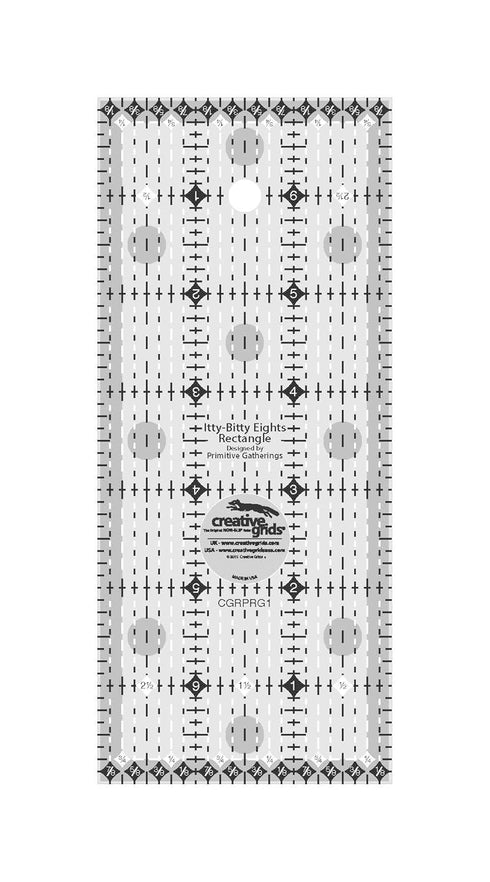 Creative Grids Itty-Bitty Eights Rectangle Ruler 3in x 7in Quilt Ruler - CGRPRG1...