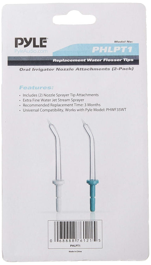 Pyle Classic High Pressure Jet Tips Replacement for Waterpik Dental Water Flossers and Other Brand Water Flosser Oral Irrigators, 2 Count (Pack of...