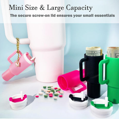 Mini Cup Keychain for Stanley Cup- Cute Mini Tumbler Keychain Chapstick Holder Purse Backpack Charm Accessories...