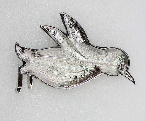 Faship Clear Crystal Penguin Pin Brooch...