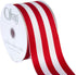 Berwick Offray 140534 Berwick 2.5" Wide Wired Edge Carnival Grosgrain, 25 Yards, Red and White Stripe Pattern...