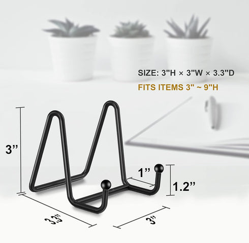 Plate Stands for Display, 3Pack 3Inch Plate Holder Display Stand, Metal Frame holder stand for Book Holder, Picture Stand, Decorative Plate stand,...