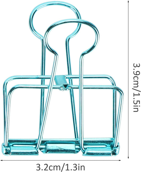 16pcs Wire Binder Clips, Medium Colorful Paper Clamps Metal Wire Binder Clips Hollow Out Paper Organizer Wire Clips for Photo Picture Postcard Art...