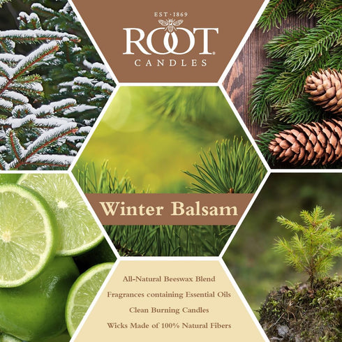 Root Candles Holiday Scented Candles Honeycomb Glass Premium 3-Wick Handcrafted Beeswax Blend Candle, 12-Ounce, Winter Balsam...
