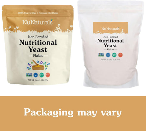 Nunaturals Non-Fortified Nutritional Yeast Flakes, Vegan, Vegetarian, 24 oz...