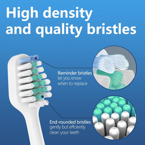 Toothbrush Heads for Waterpik Triple Sonic Tooth Brush, Complete Care 5.0/9.0, AquaSonic Duo and Home Dental Center Electric Toothbruh, 10 Count(P...