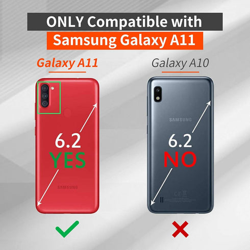 Compatible with Samsung A11 Case?Clear Galaxy A11 Case,Dual Layer Hybrid Soft TPU + Hard PC Full Body Shockproof Protective Phone Case for Samsung...