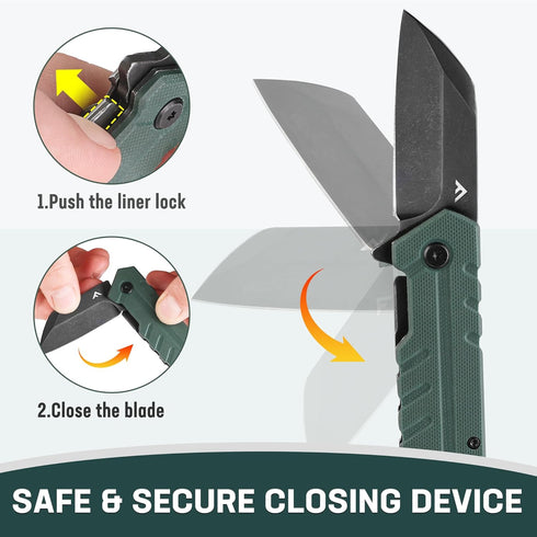 FLISSA Folding Knife, 4" Small Pocket Knife with Bottle Opener and Slotted Screwdriver, Dual Craftsman Handle, EDC Pocket Knife for Hunting, Survi...