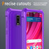 for BLU View 4 Phone Case with Tempered Glass Screen Protector,Slim Soft Silicone Full-Body Protective Case for BLU View 4 (B135DL) (Purple)...