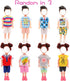 30 PCS 6 Inch Doll Clothes and School Playset with Ballons 3 Girl Dresses 3 Boy Outfits 2 Pair of Shoes and 19 Pcs Study Supplies for 6 Inch Doll ...